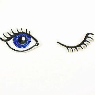 10 p?s/lote Bordados Olhos e Cílios Remendo Bordado Remendo