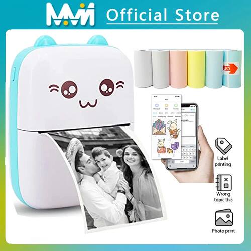 MINI impresora térmica portátil inalámbrica, BT, 203dpi,