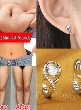 Pendientes magnéticos de Plata de Ley 925 para perder peso,