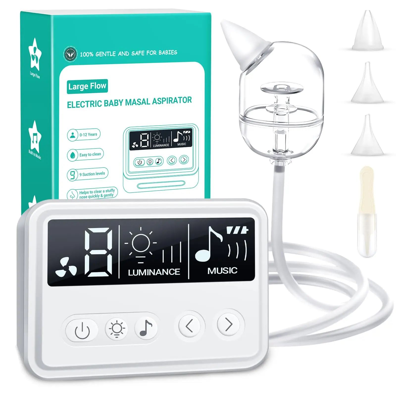 Aspirador nasal elétrico para bebê, limpador de nariz com