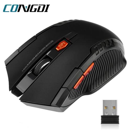 Mouse óptico sem fio com receptor USB, 6 bot?es, 2.4G, 1600