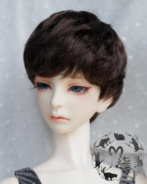 Bjd-peluca de mohair sintético, pelo corto de 9-10 pulgadas