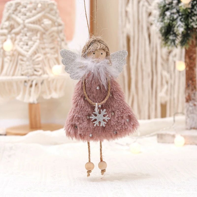 Plush Toy Angel Doll para o Natal, Xmas Tree Pendant, Cute G