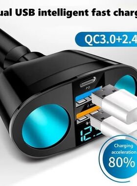 Encendedor de cigarrillos de carga USB tipo C Dual para coch