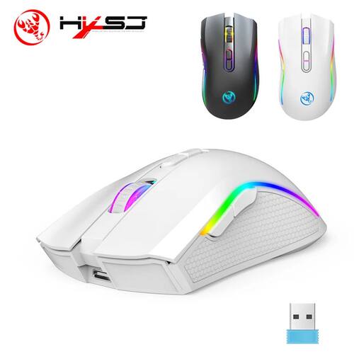 HXSJ T69 ergonomia portátil sem fio 2.4G Rgb mouse para jog