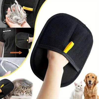 Black Polypropylene Pet Depilation Gloves and Cat Grooming G
