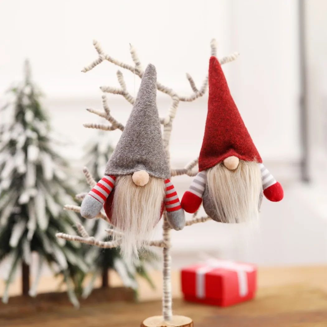 Natal Gnome Plush Doll Pendant for Kids, Xmas Tree Hanging,