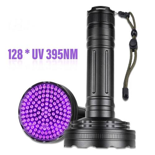 Linterna UV con 128 led, lámpara de luz ultravioleta de 395
