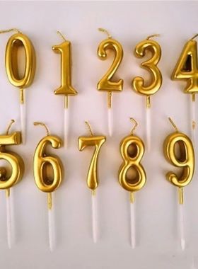 Vela dourada do número para a decora??o home, fontes do par