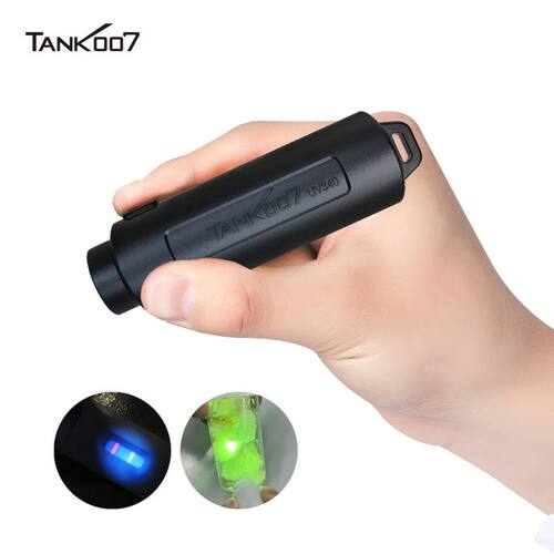TANK007 luz LED UV portátil EDC, minilinterna de luz ultrav