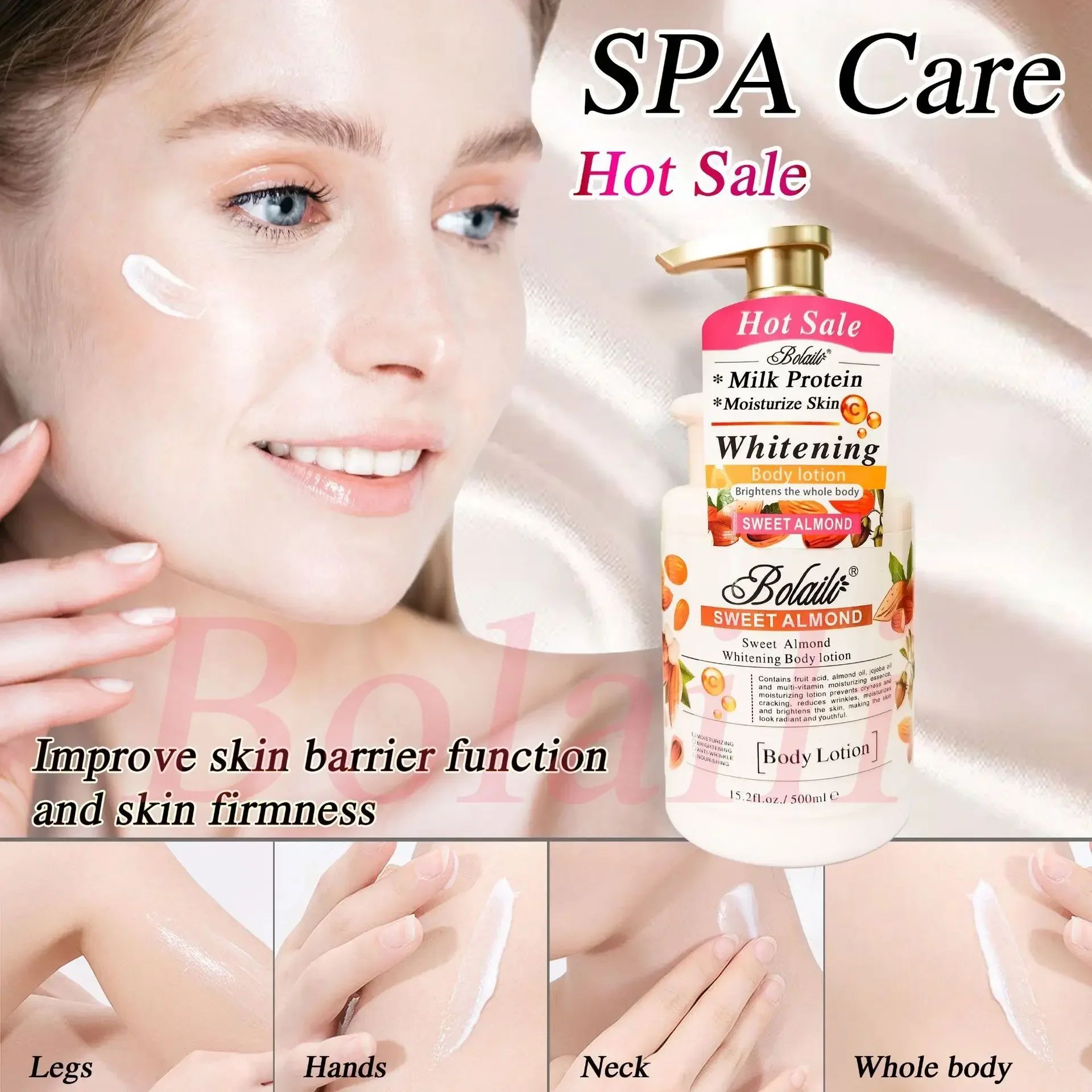 Creme Hidratante para Corpo e Pele, Amêndoa Doce, Lo??o Cla