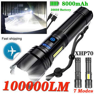 Recarregável super brilhante lanterna 7 modos de alta lumen