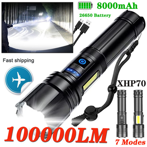 Recarregável super brilhante lanterna 7 modos de alta lumen