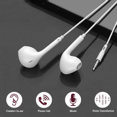 3.5mm Wired Headphones In Ear Headset Wired Earphones with M
