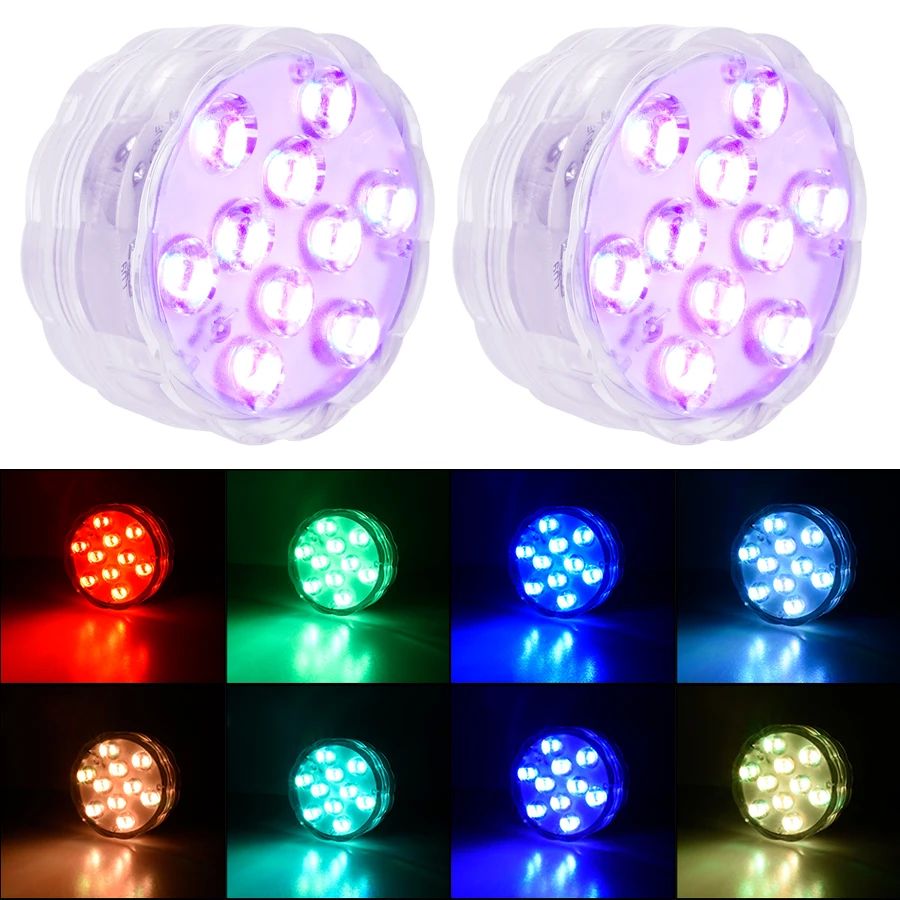 Mini luces LED sumergibles impermeables, luces subacuáticas