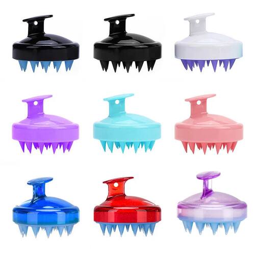 Cabe?a de massagem instrumento de silicone cabelo couro cabe