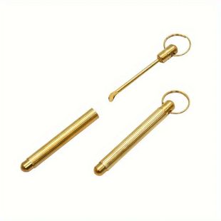 Ear Folding Spoon Keychain Metal 5pcs Portable Golden