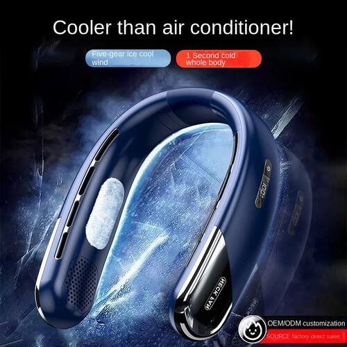10000mAh Portable Neck Fan Mini Bladeless Silent Neckband Fa