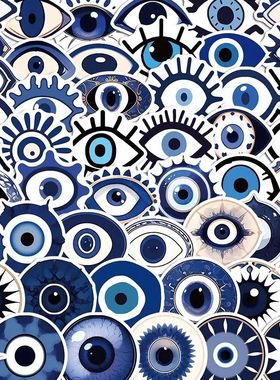 Blue Evil Eyes Stickers Pack para crian?as, decalques legais