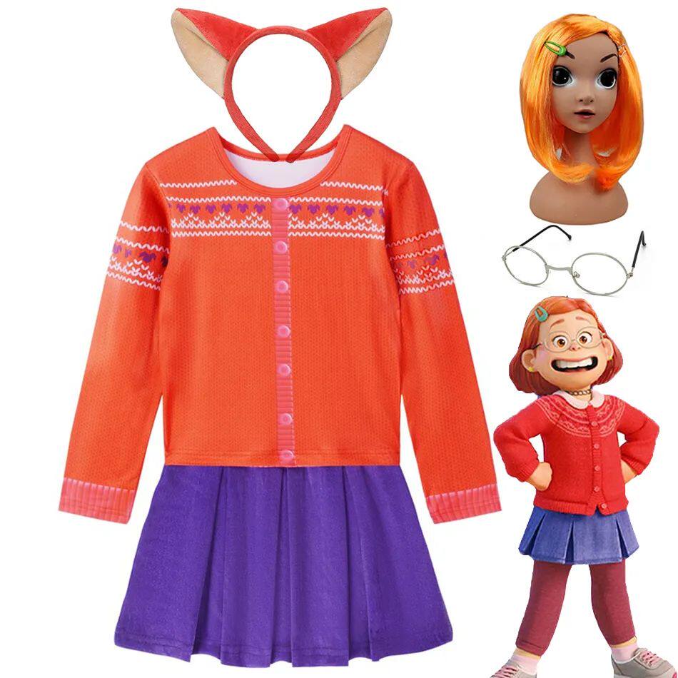 Disney vestido de princesa vermelho para crian?as, Mei Lin t