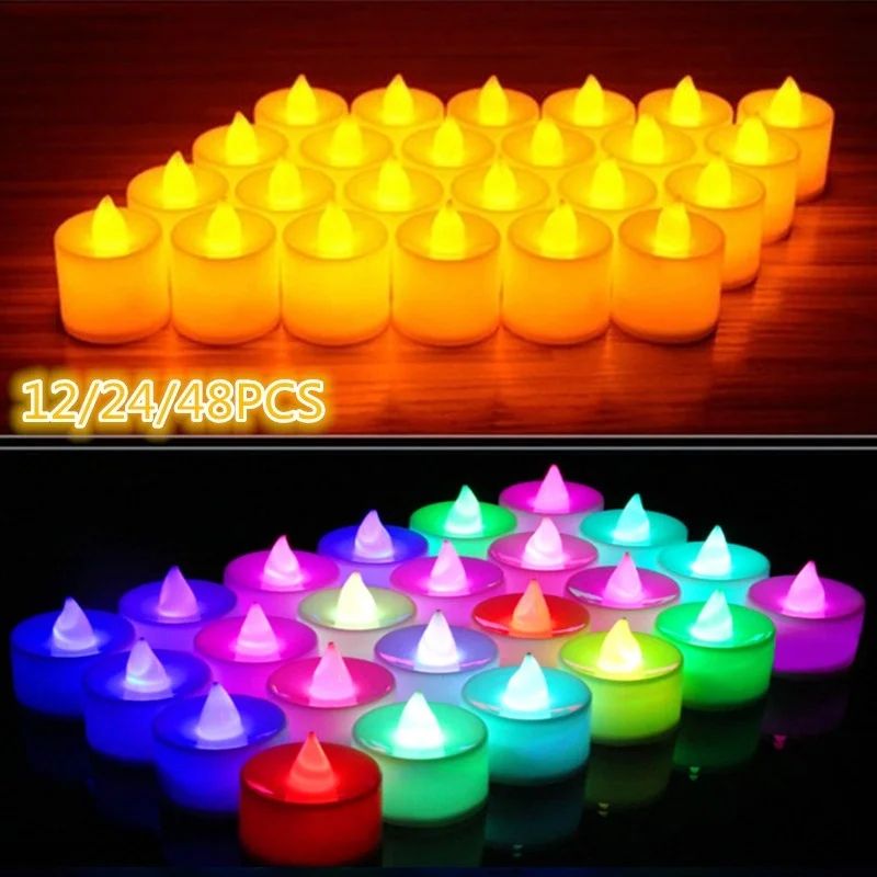 12/24/48pcs Flameless LED Tealight Chá Velas Casamento Luz