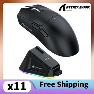 Attack shark x11 paw3311 mouse gaming, mouse bluetooth preto