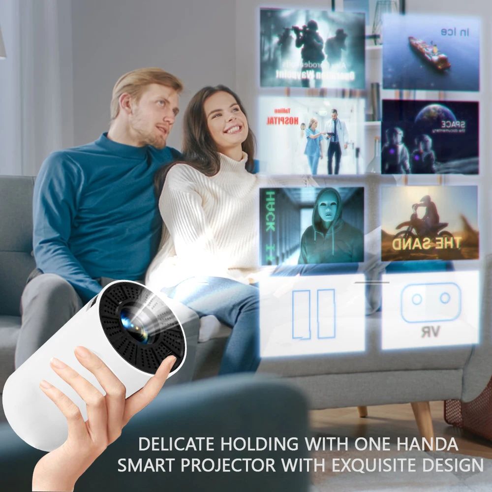 HY300 Plus-miniproyector portátil inteligente, dispositivo