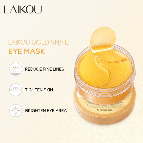 LAIKOU Gold Snail Eye Mask Remove Wrinkle Dark Circle Eye Pa