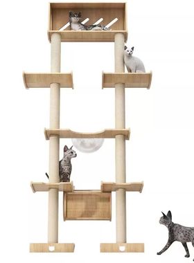 Quadro de escalada de gato com placa de arranh?o integrada,