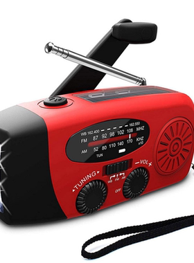 LED Hand Crank Dynamo Powered Lanterna, AM, FM, NOAA Rádio,
