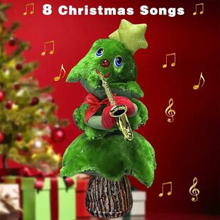 Boneca de pelúcia cantando árvore de Natal, brinquedos mac