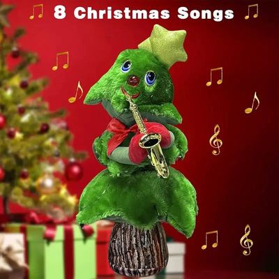 Boneca de pelúcia cantando árvore de Natal, brinquedos mac