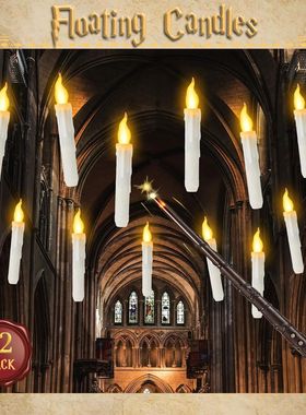 Velas Flameless Flutuantes LED Flickering com Varinha Mágic