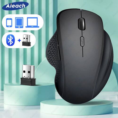 Mouse sem fio de modo duplo para laptop, notebook, mac, chro