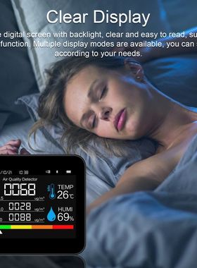 Monitor de calidad del aire 9 en 1 BT, medidor de CO2, Detec