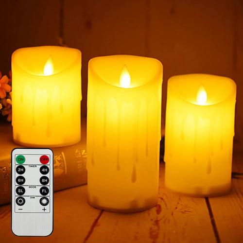Controle remoto LED Flameless Candle Lights, pilhas LED Tea