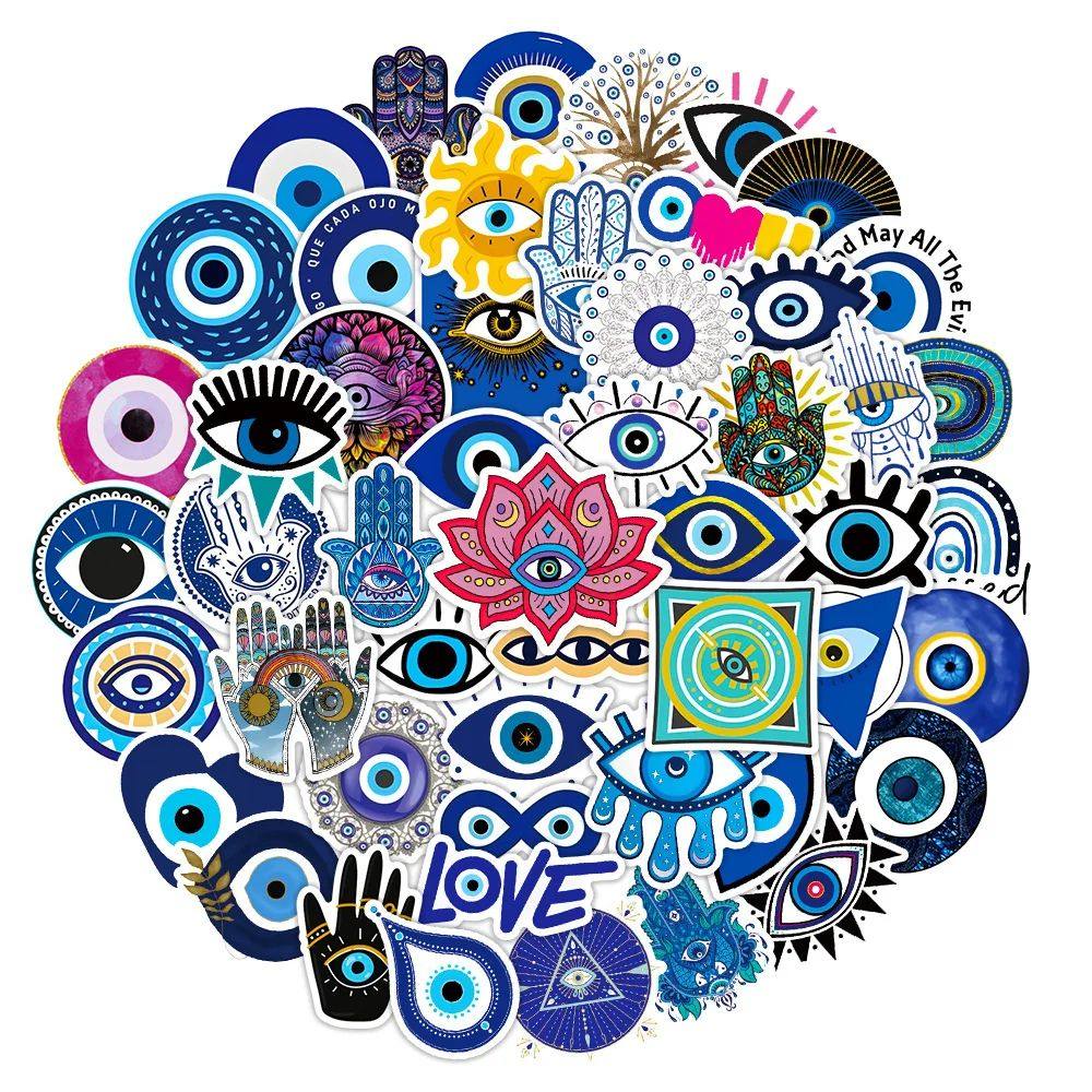 50 p?s estética mal olho adesivos para telefone ipad esbo?o