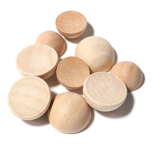 Lote de 10-50 unidades de bolas de media madera, cuentas de