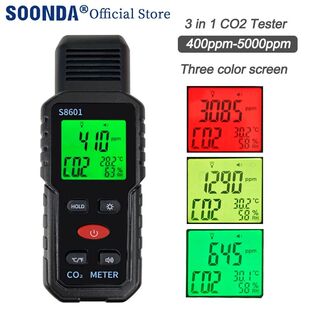 Monitor de calidad del aire 3 en 1, medidor de CO2 portátil