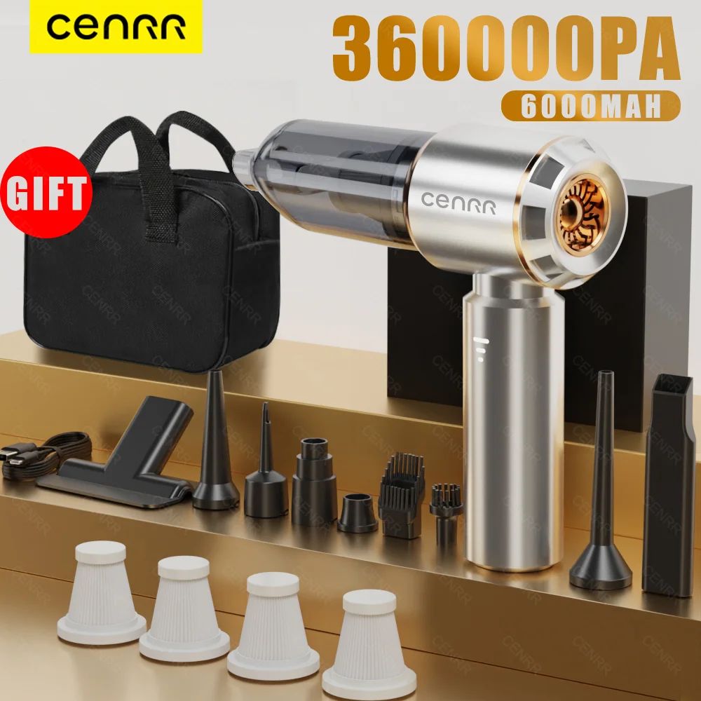 CENRR 360000PA Mini Car Vacuum Cleaner Cordless Powerful Wir
