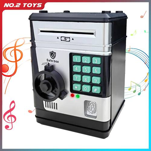 Saving Piggy Bank Box for Children, Fingerprint Smart Passwo