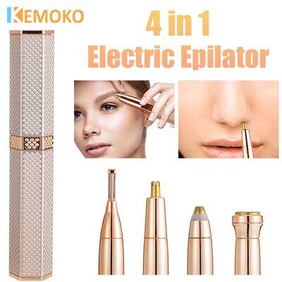 4 in 1 Electric Eyebrow Trimmer Mini Epilator Lipstick Facia