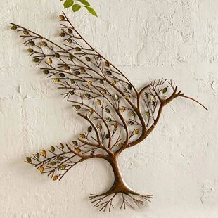 Hummingbird Orn Metal Decor Branch Hanging Acrylic Wall Iron