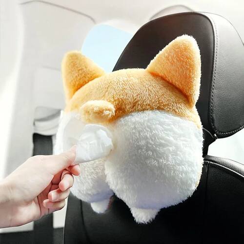 Soft Plush Car Tissue Holder Hanging Car Tissue Box Cover Or