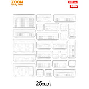 25个塑料储物盒套装立方体抽屉组织者化妆