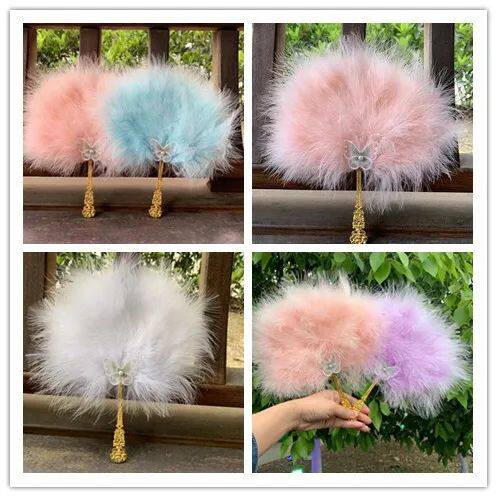 Feather Fan Hanfu Accessories Stage Performance Dance Fan Ch