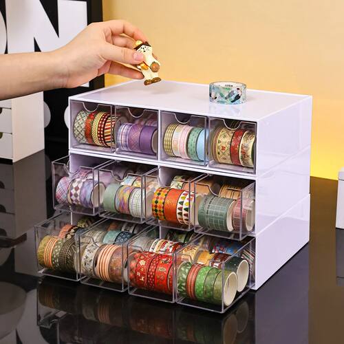 1pc transparent acrylic hand account film storage box drawer