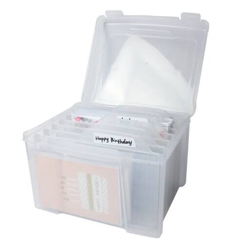 Plastic Portable Storage Box with 6 Adjustable Compartments