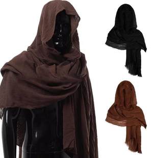 Pirate Retro Hood Cosplay Black Medieval Scarf Green Mens