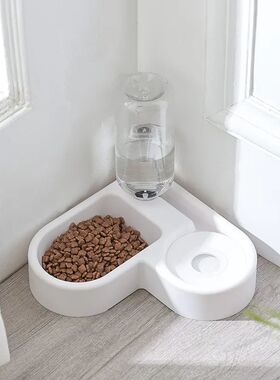 Corner Dog Bowl Pet Automatic Feeder Small Dog Cat Drinking